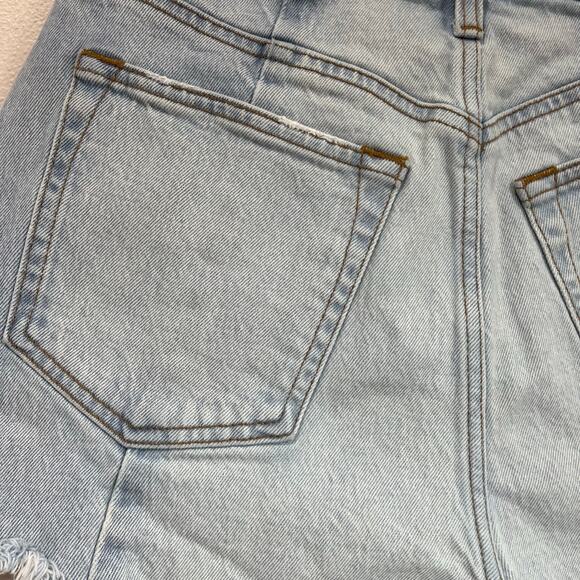 Abercrombie High Rise Cutoff Shorts Size 26 Light Wash Distressed Denim - Picture 7 of 8